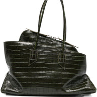 The Attico La Passeggiata Leather Shoulder Bag Green