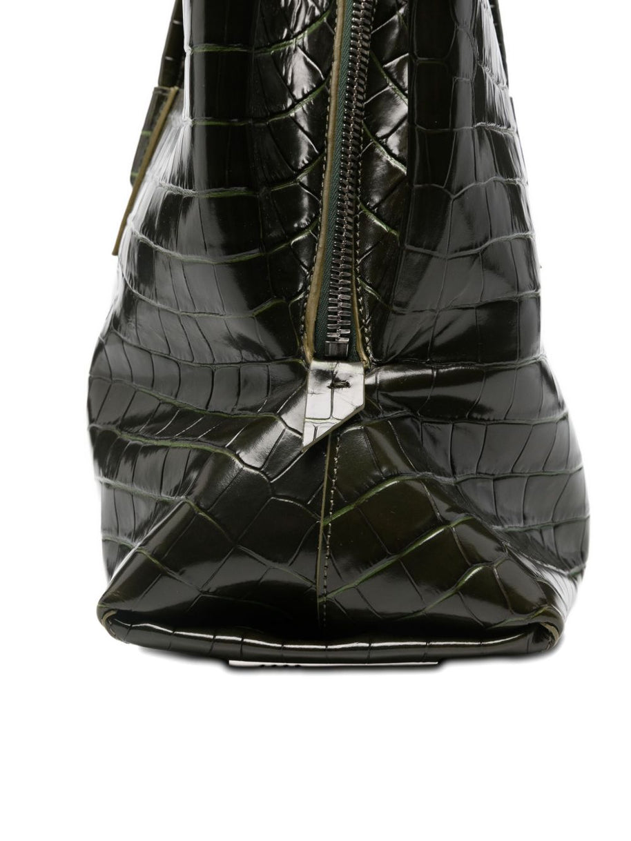 The Attico La Passeggiata Leather Shoulder Bag Green