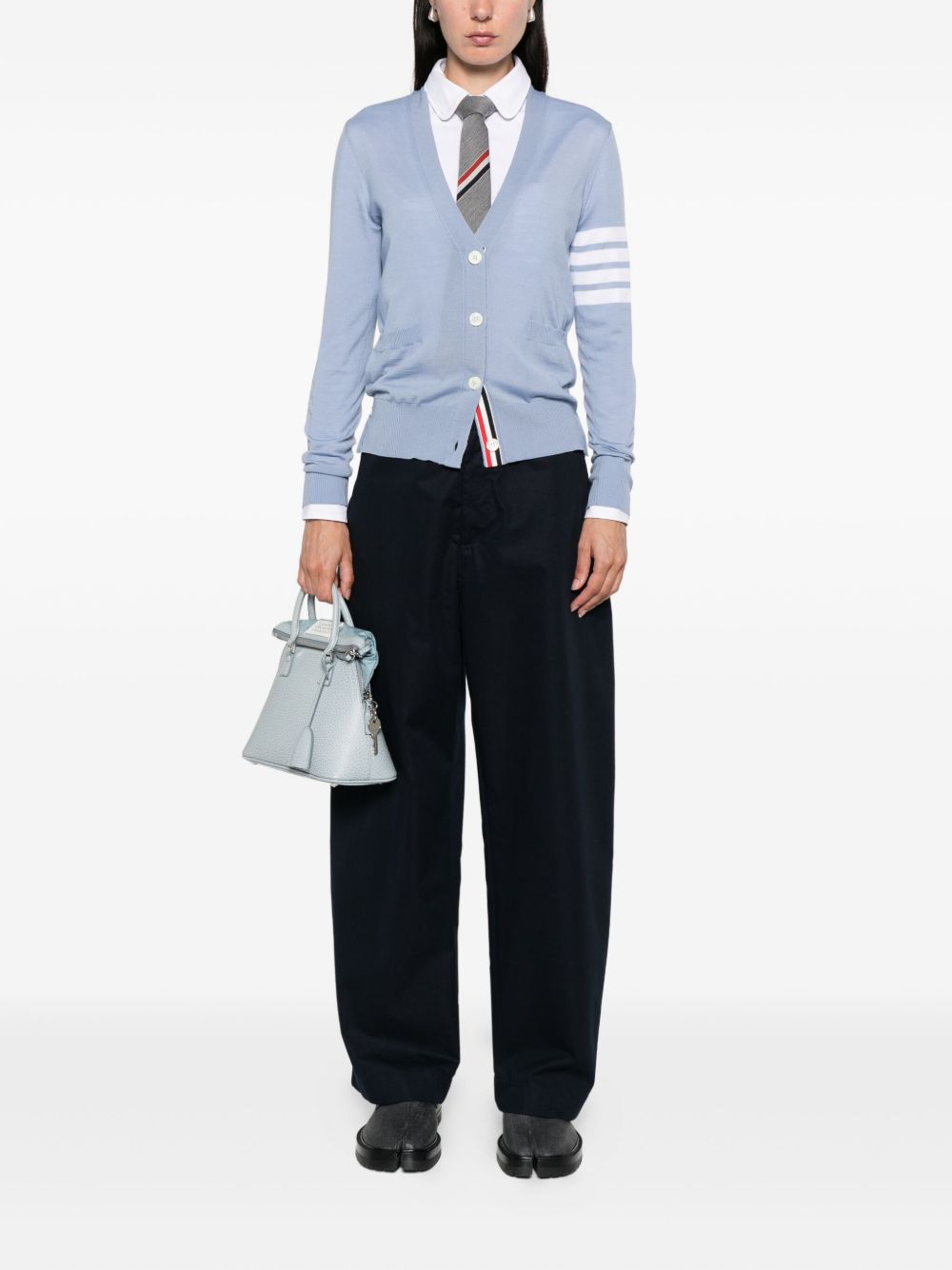 Thom Browne Wool Cardigan Clear Blue