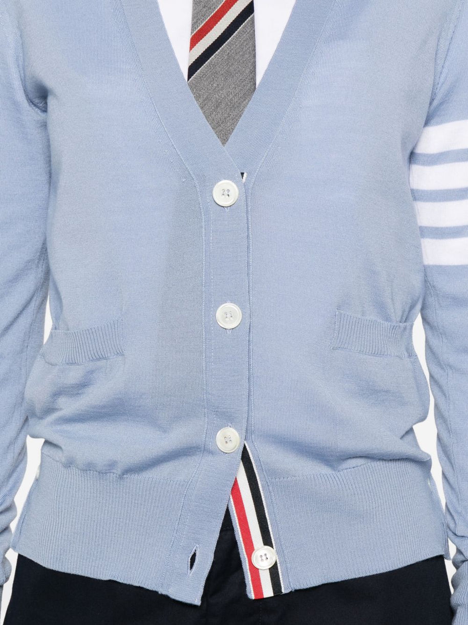Thom Browne Wool Cardigan Clear Blue