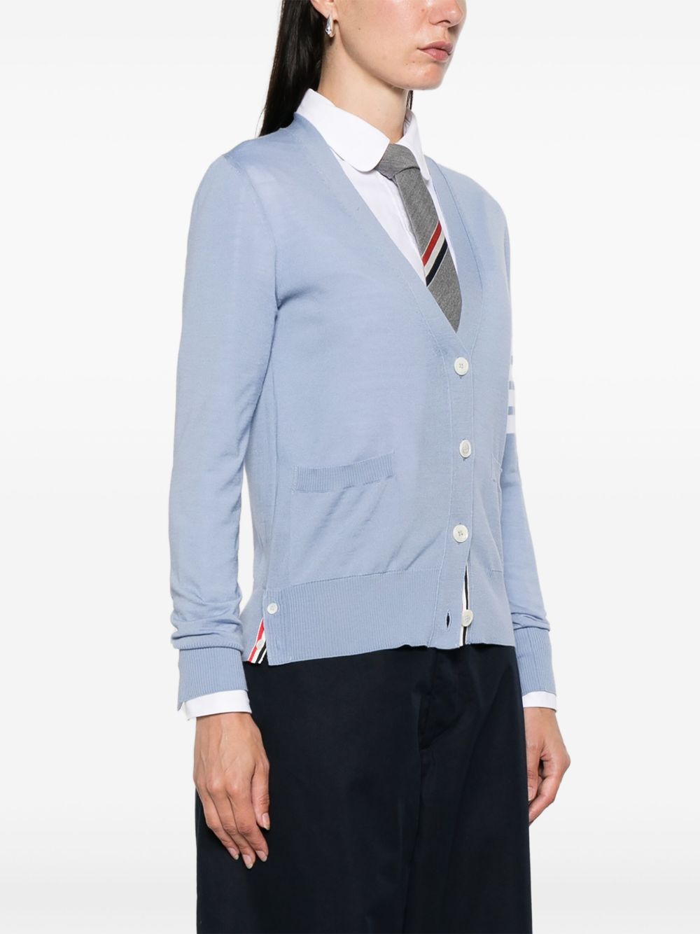 Thom Browne Wool Cardigan Clear Blue