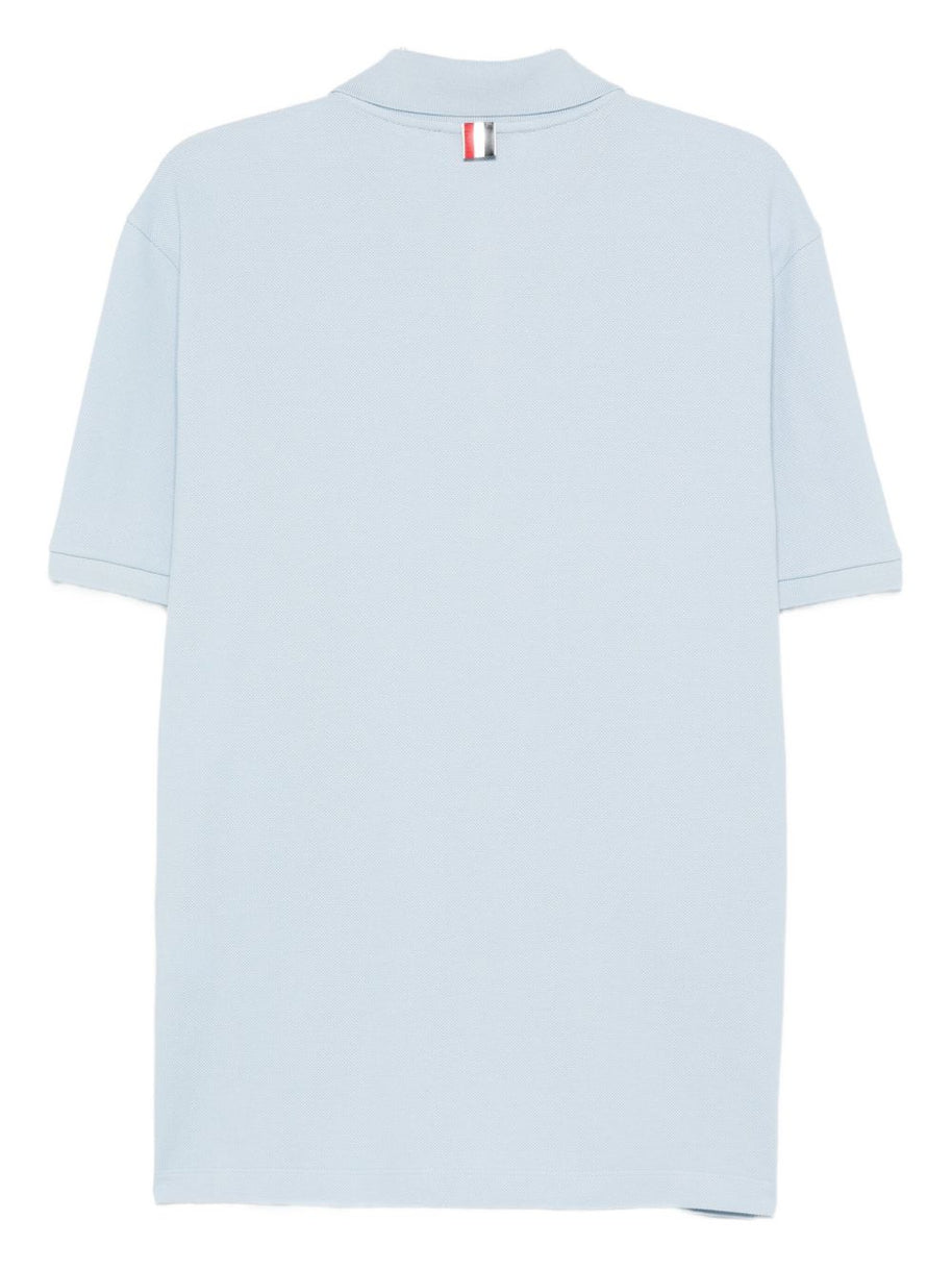 Thom Browne Cotton Polo Shirt Clear Blue
