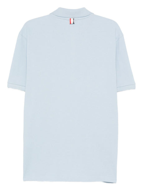 Thom Browne Cotton Polo Shirt Clear Blue