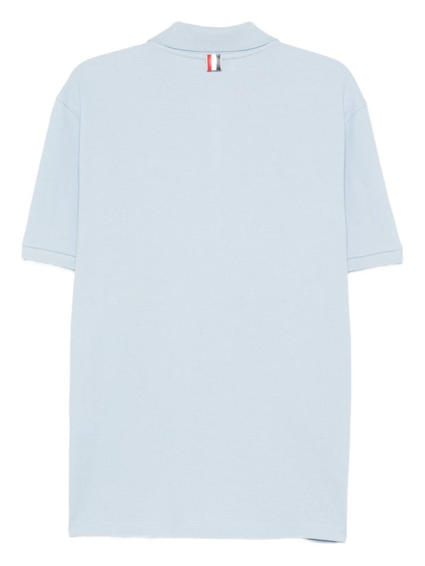 Thom Browne Cotton Polo Shirt Clear Blue