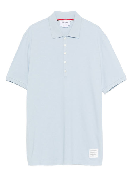 Thom Browne Cotton Polo Shirt Clear Blue