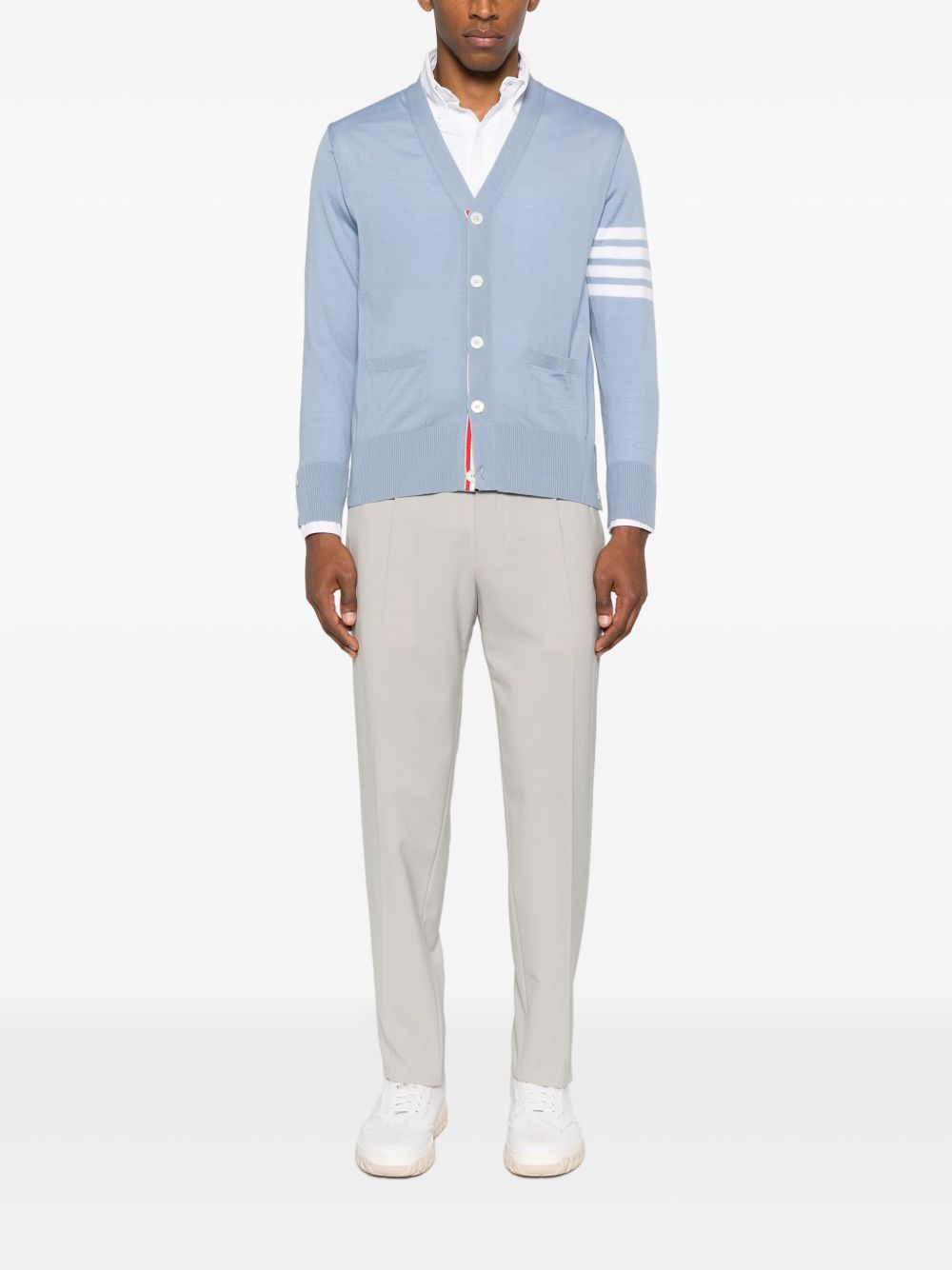 Thom Browne Wool Cardigan Clear Blue