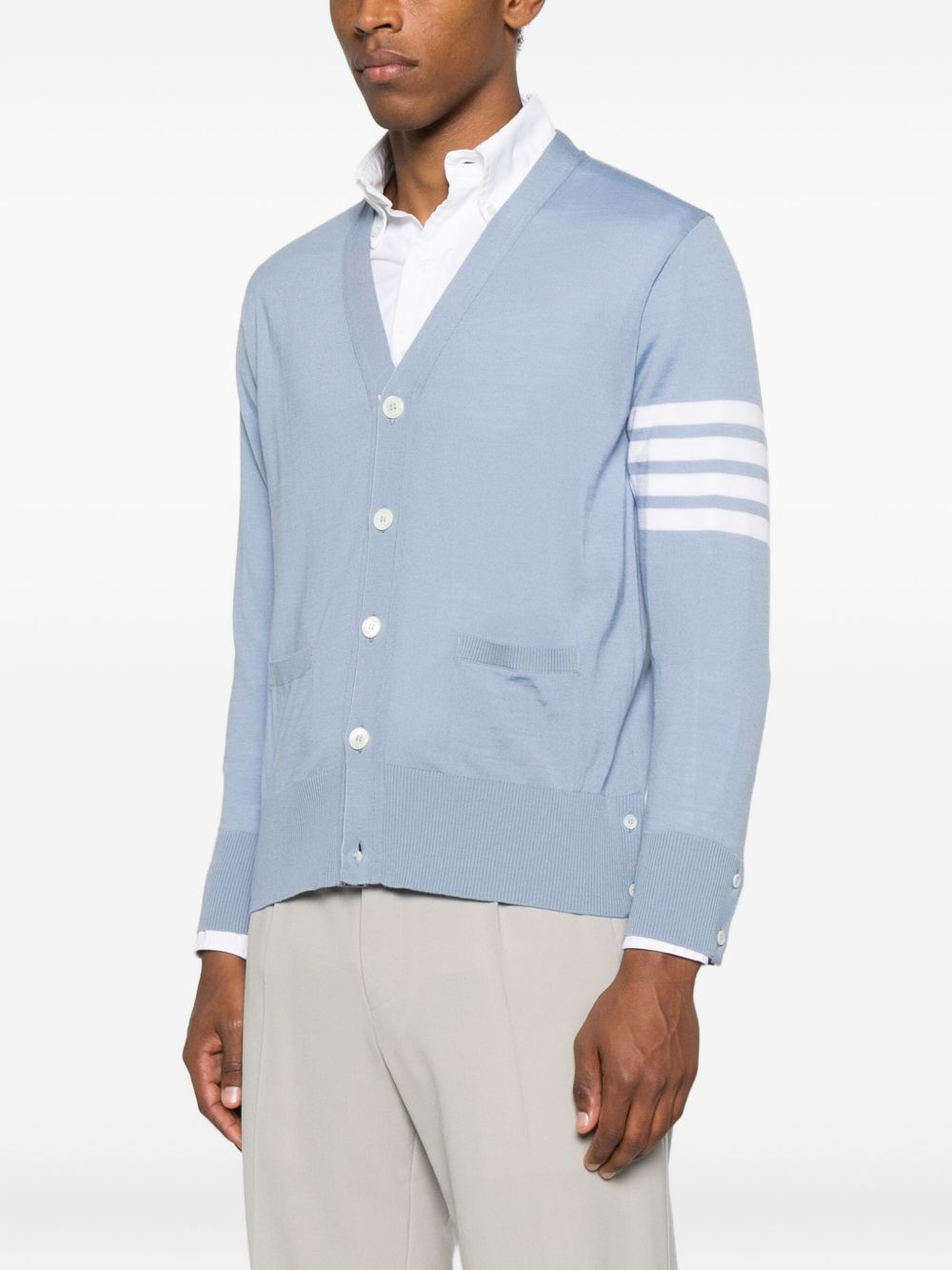 Thom Browne Wool Cardigan Clear Blue