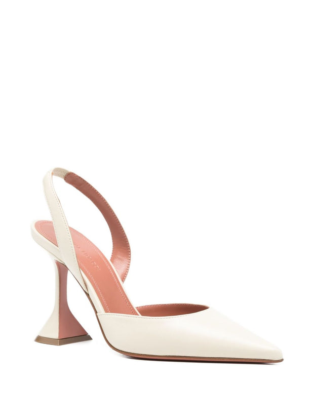 Amina Muaddi Slingback Pumps Beige