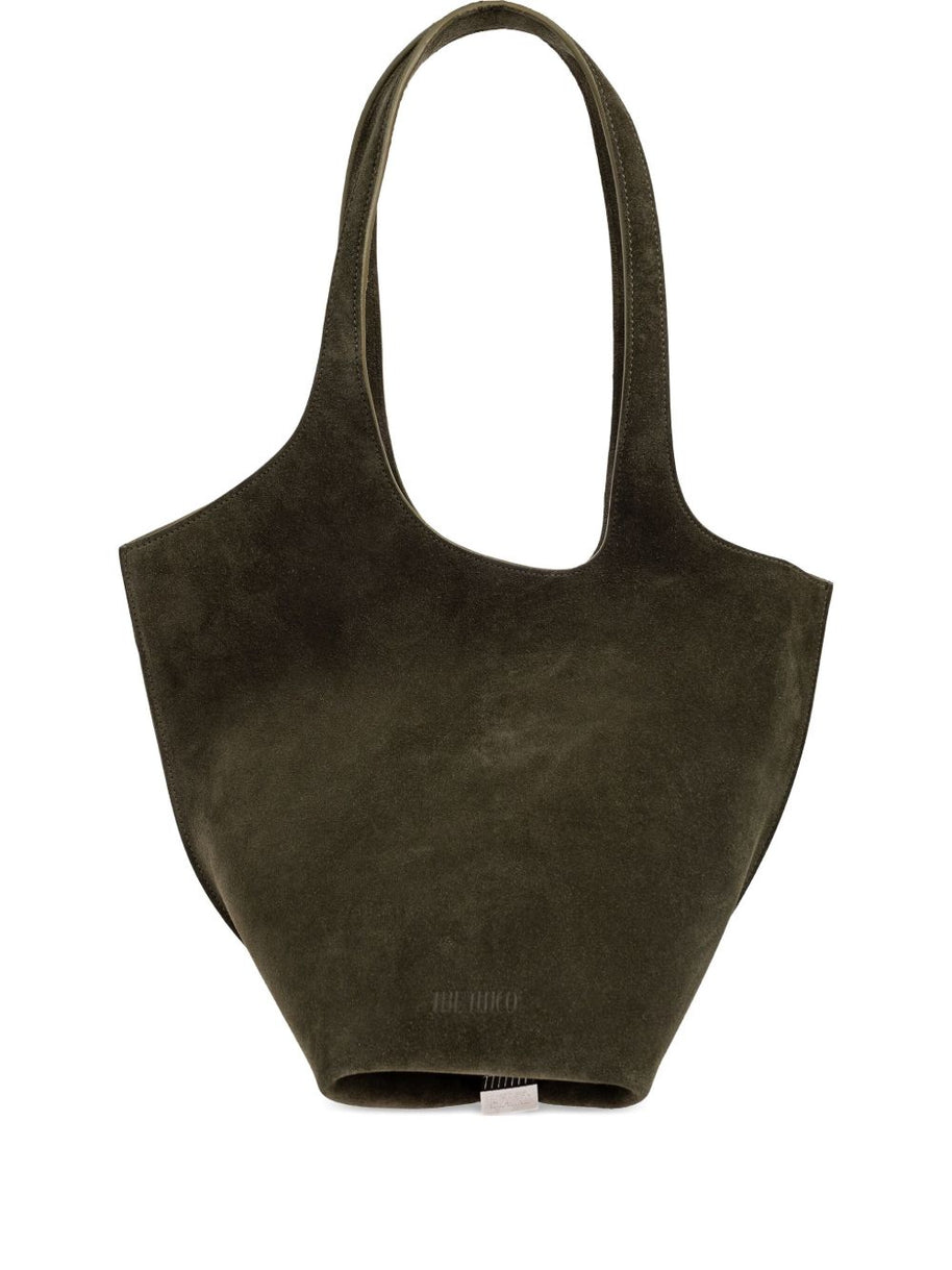 The Attico La Scoop Medium Leather Shoulder Bag Green