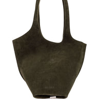 The Attico La Scoop Medium Leather Shoulder Bag Green