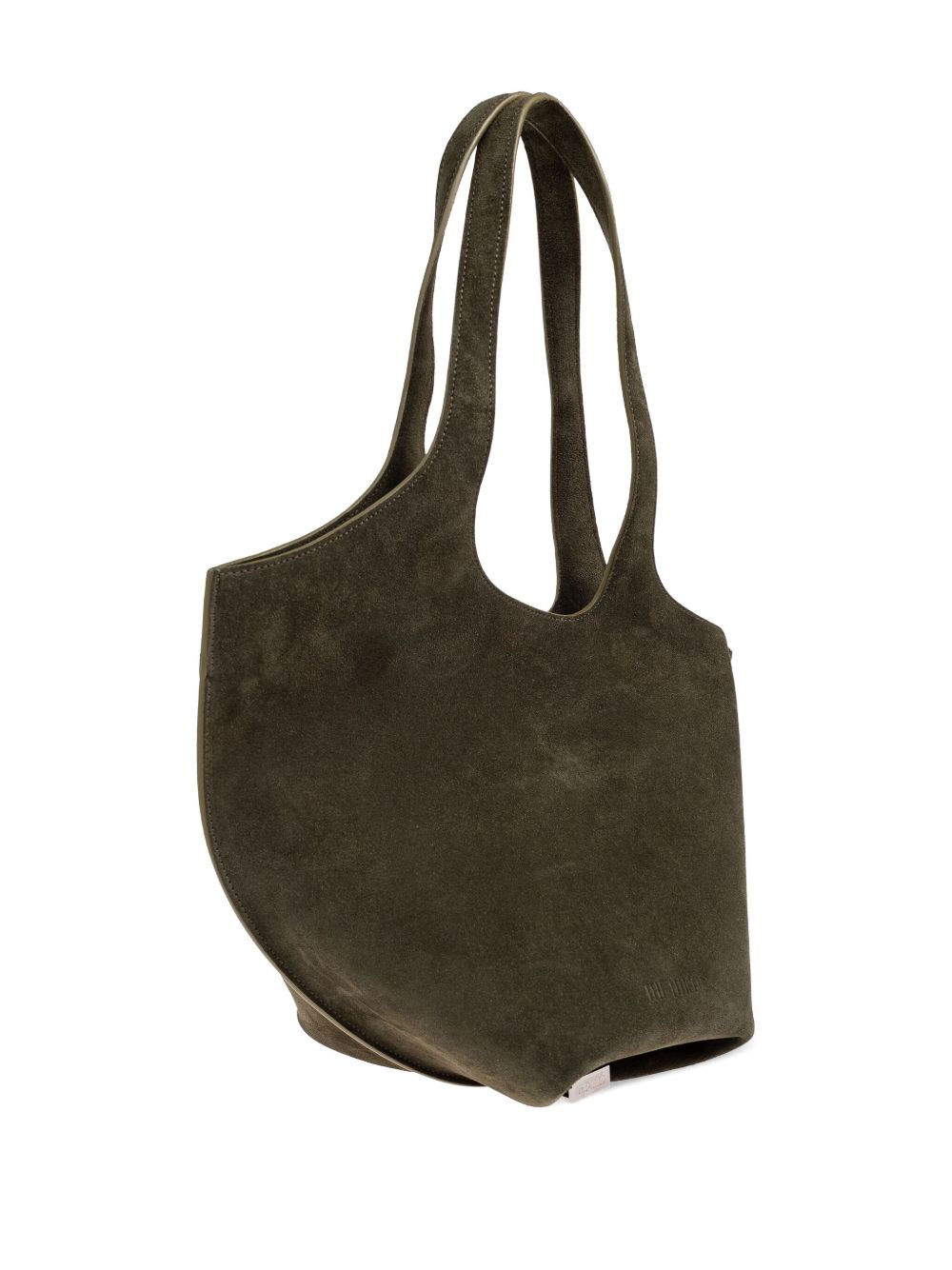 The Attico La Scoop Medium Leather Shoulder Bag Green