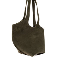 The Attico La Scoop Medium Leather Shoulder Bag Green