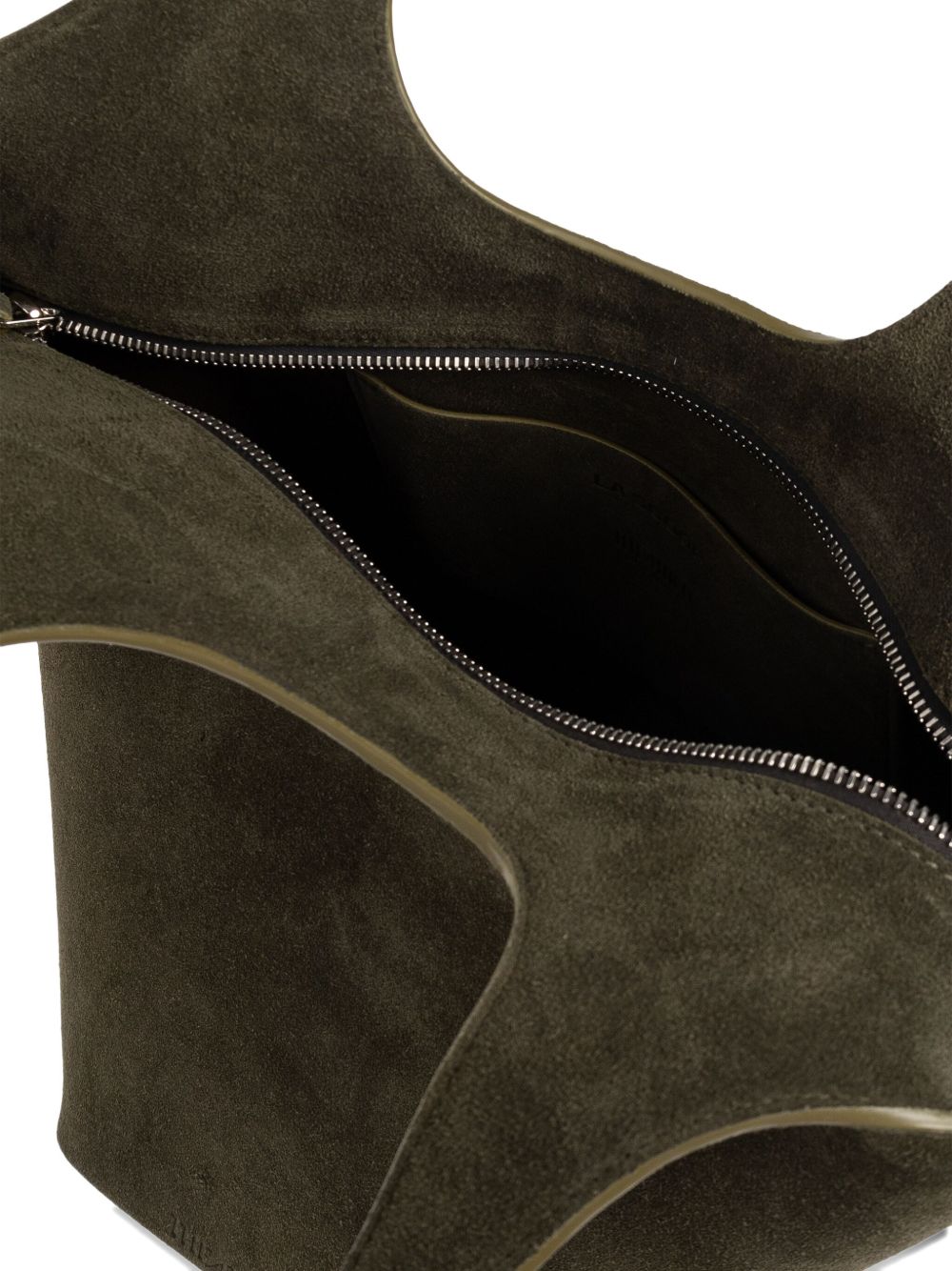 The Attico La Scoop Medium Leather Shoulder Bag Green