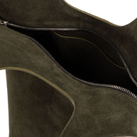 The Attico La Scoop Medium Leather Shoulder Bag Green