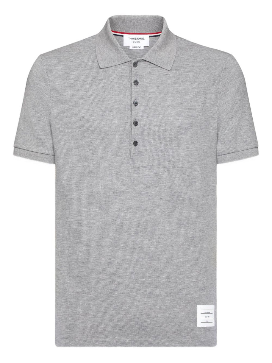 Thom Browne Cotton Polo Shirt Light Grey