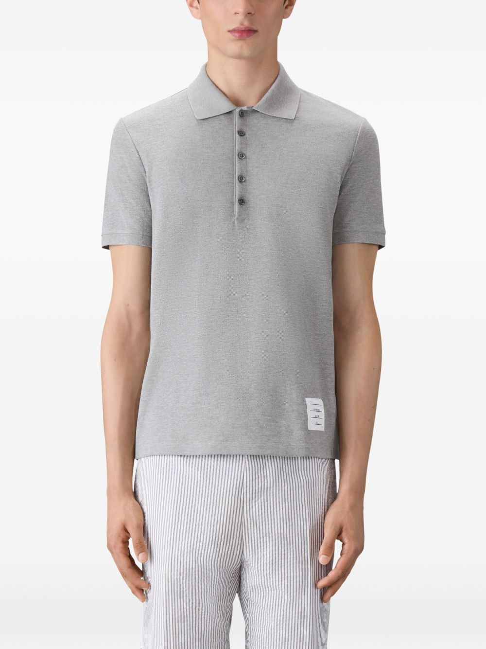 Thom Browne Cotton Polo Shirt Light Grey