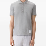 Thom Browne Cotton Polo Shirt Light Grey