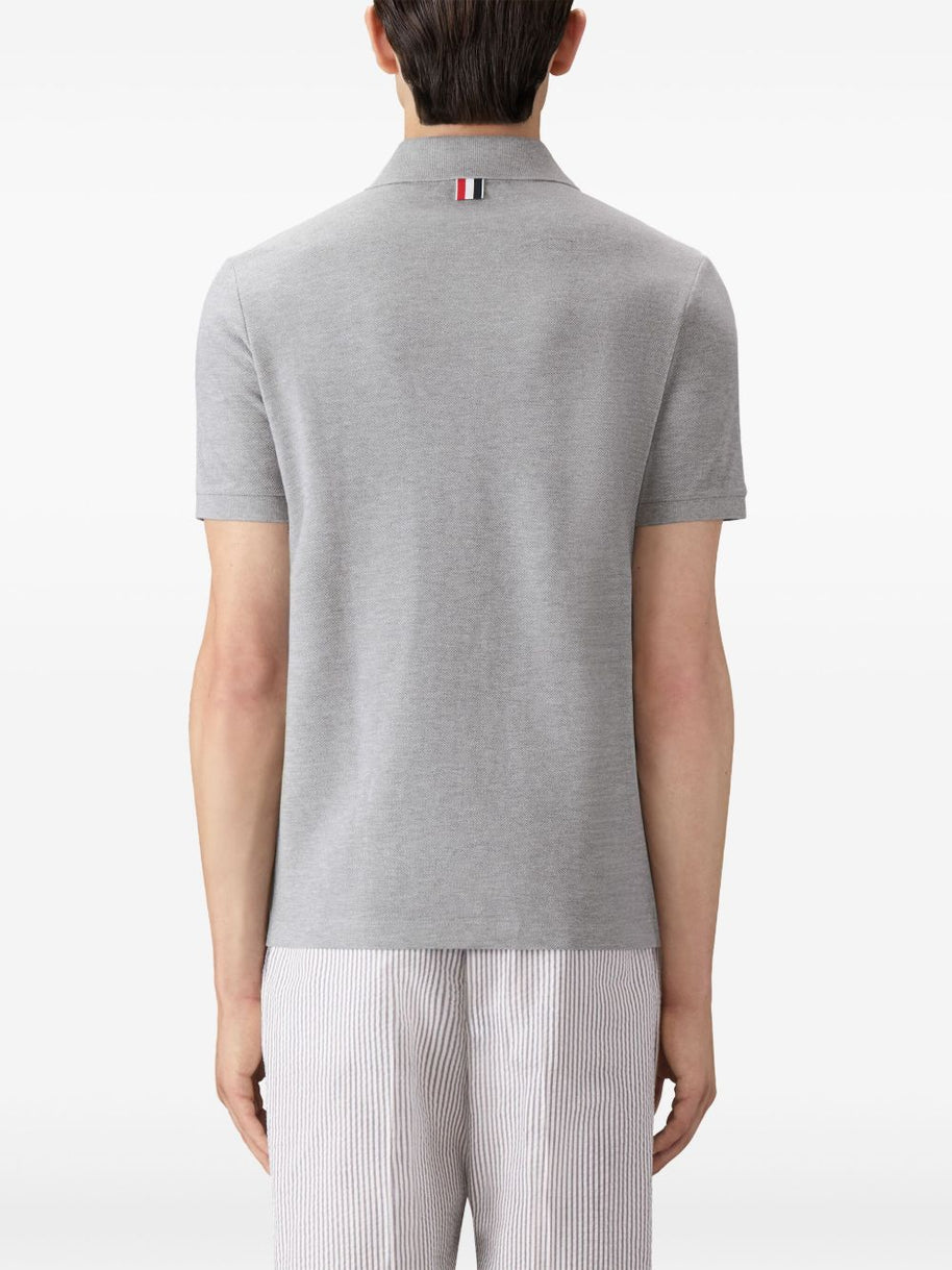 Thom Browne Cotton Polo Shirt Light Grey
