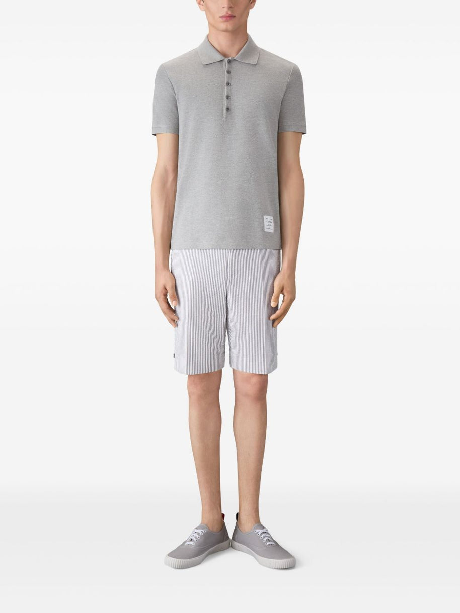 Thom Browne Cotton Polo Shirt Light Grey