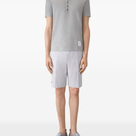 Thom Browne Cotton Polo Shirt Light Grey