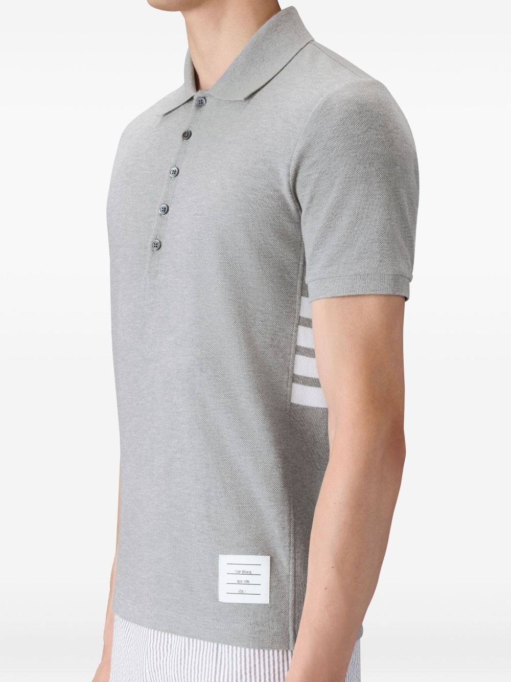 Thom Browne Cotton Polo Shirt Light Grey