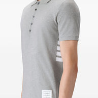 Thom Browne Cotton Polo Shirt Light Grey
