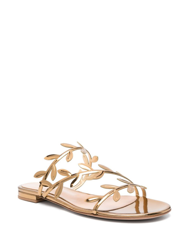 Gianvito Rossi Flavia Flat Sandals Golden