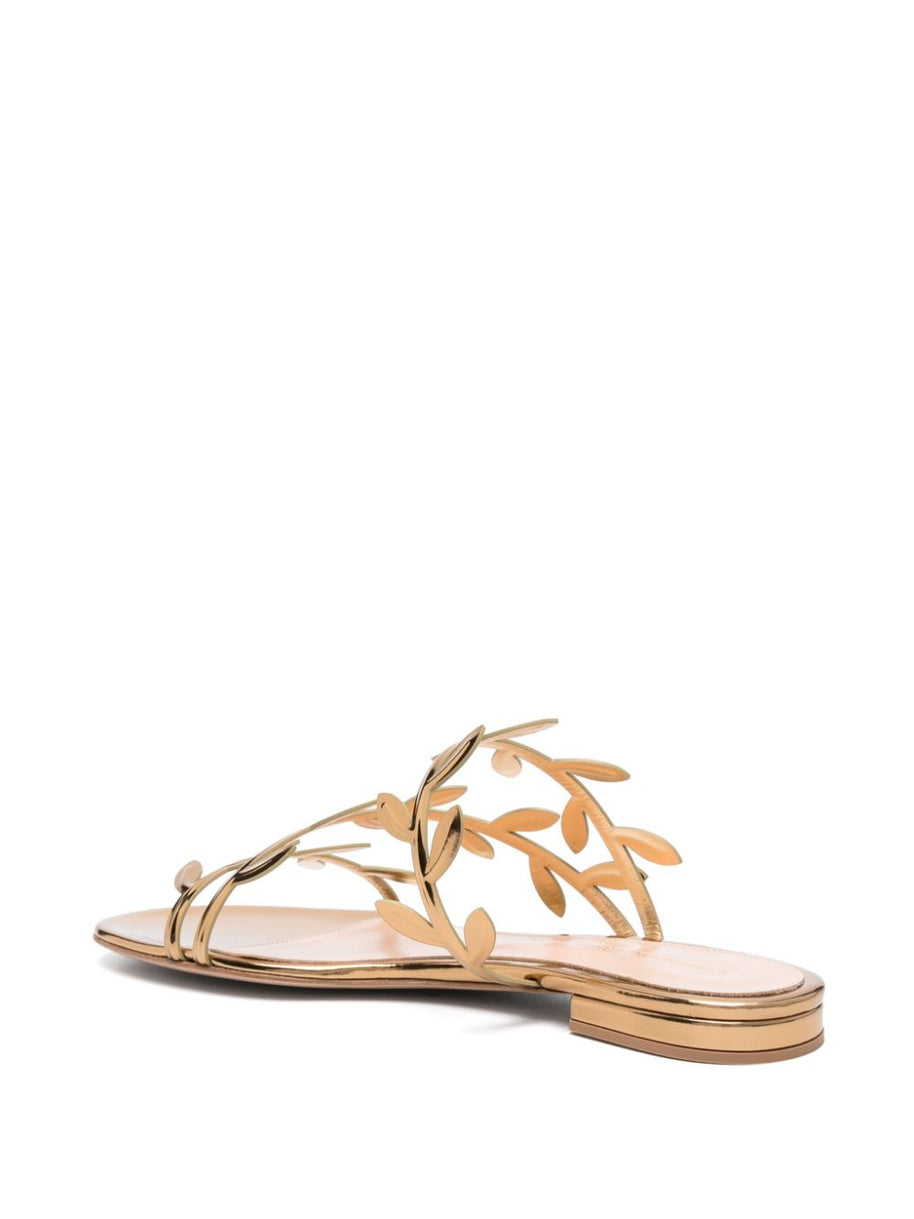 Gianvito Rossi Flavia Flat Sandals Golden