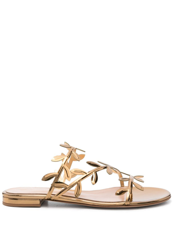 Gianvito Rossi Flavia Flat Sandals Golden