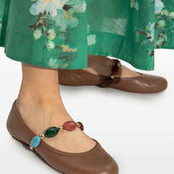 Gianvito Rossi Shanti Leather Ballets Leather Brown