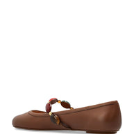 Gianvito Rossi Shanti Leather Ballets Leather Brown