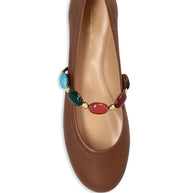 Gianvito Rossi Shanti Leather Ballets Leather Brown