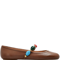 Gianvito Rossi Shanti Leather Ballets Leather Brown