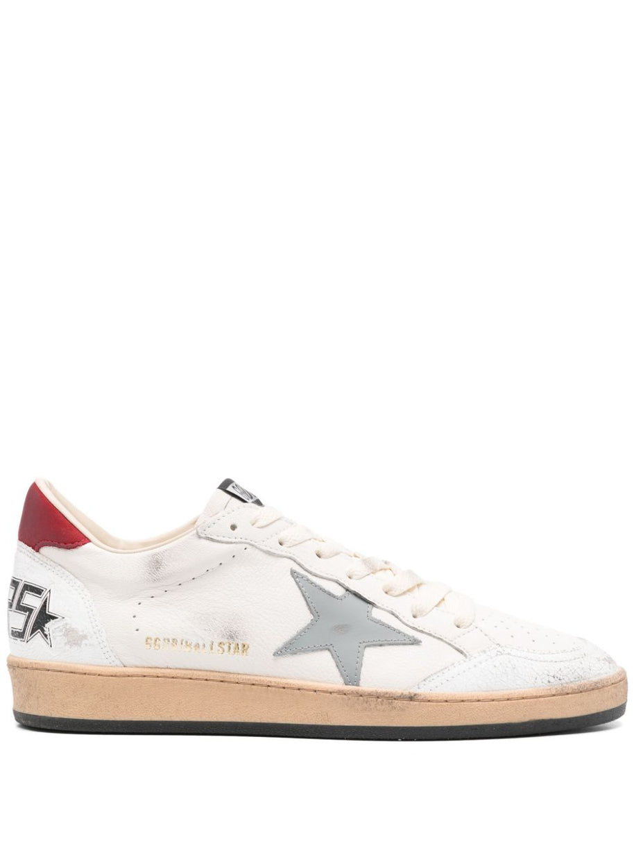 Golden Goose Ball Star Leather Sneakers Red