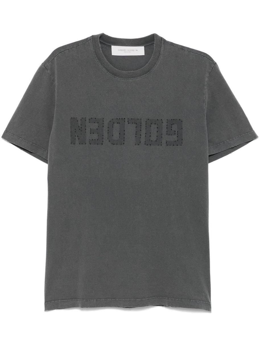 Golden Goose Logo Cotton T-shirt Grey