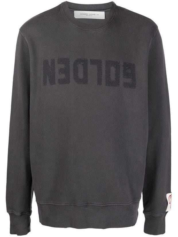Golden Goose Logo Cotton Sweatshirt Grey