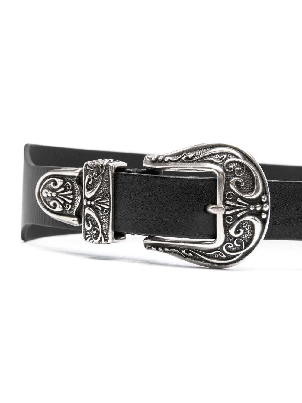 Golden Goose Double Buckle Leather Belt Black