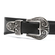 Golden Goose Double Buckle Leather Belt Black