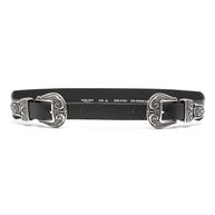 Golden Goose Double Buckle Leather Belt Black