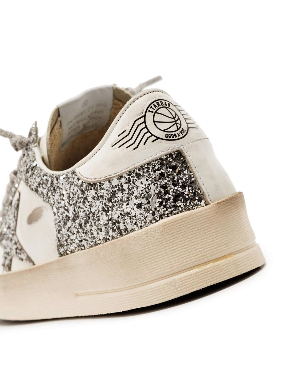 Golden Goose Stardan Leather Sneakers Silver