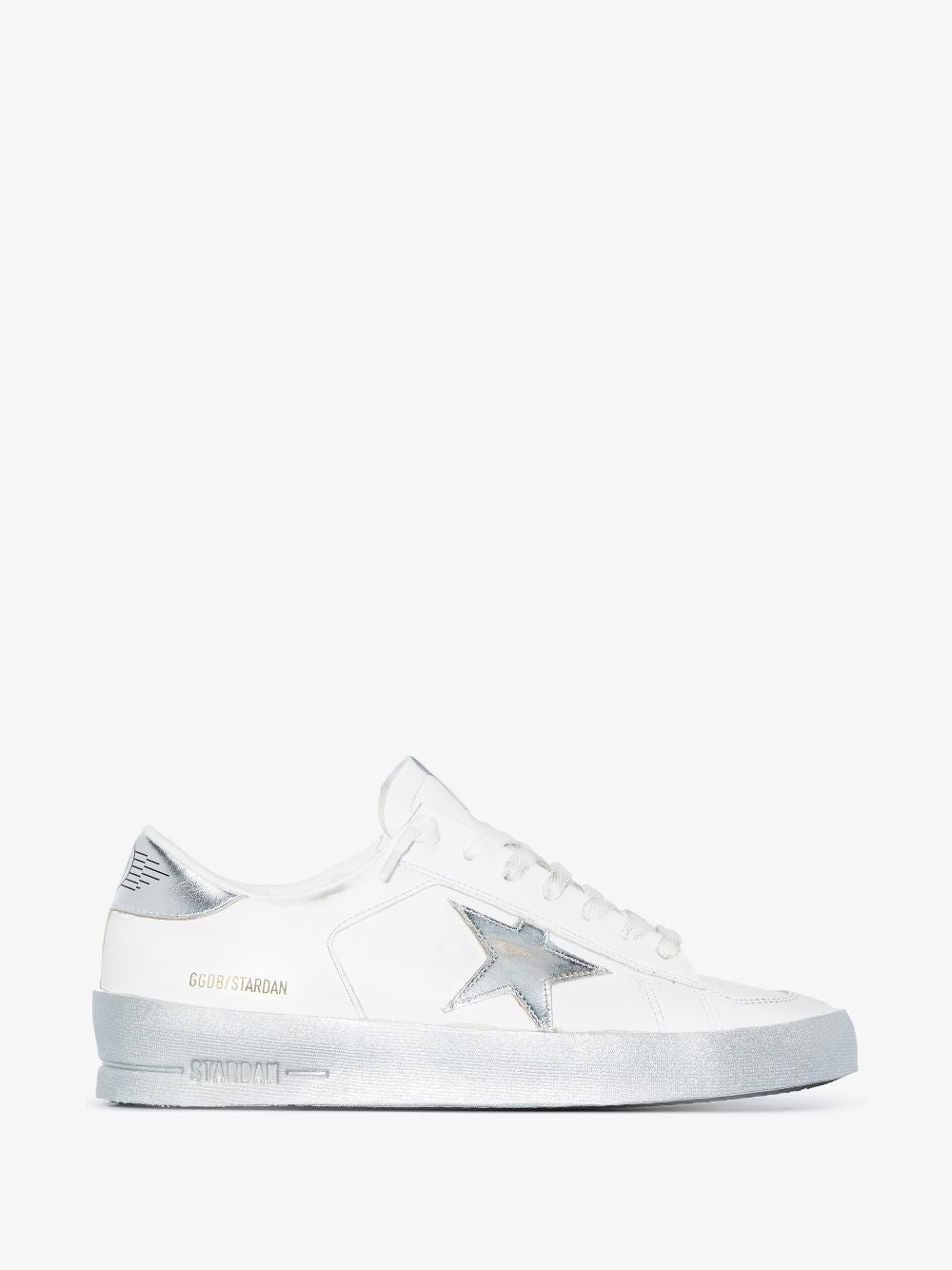Golden Goose Stardan Leather Sneakers Silver