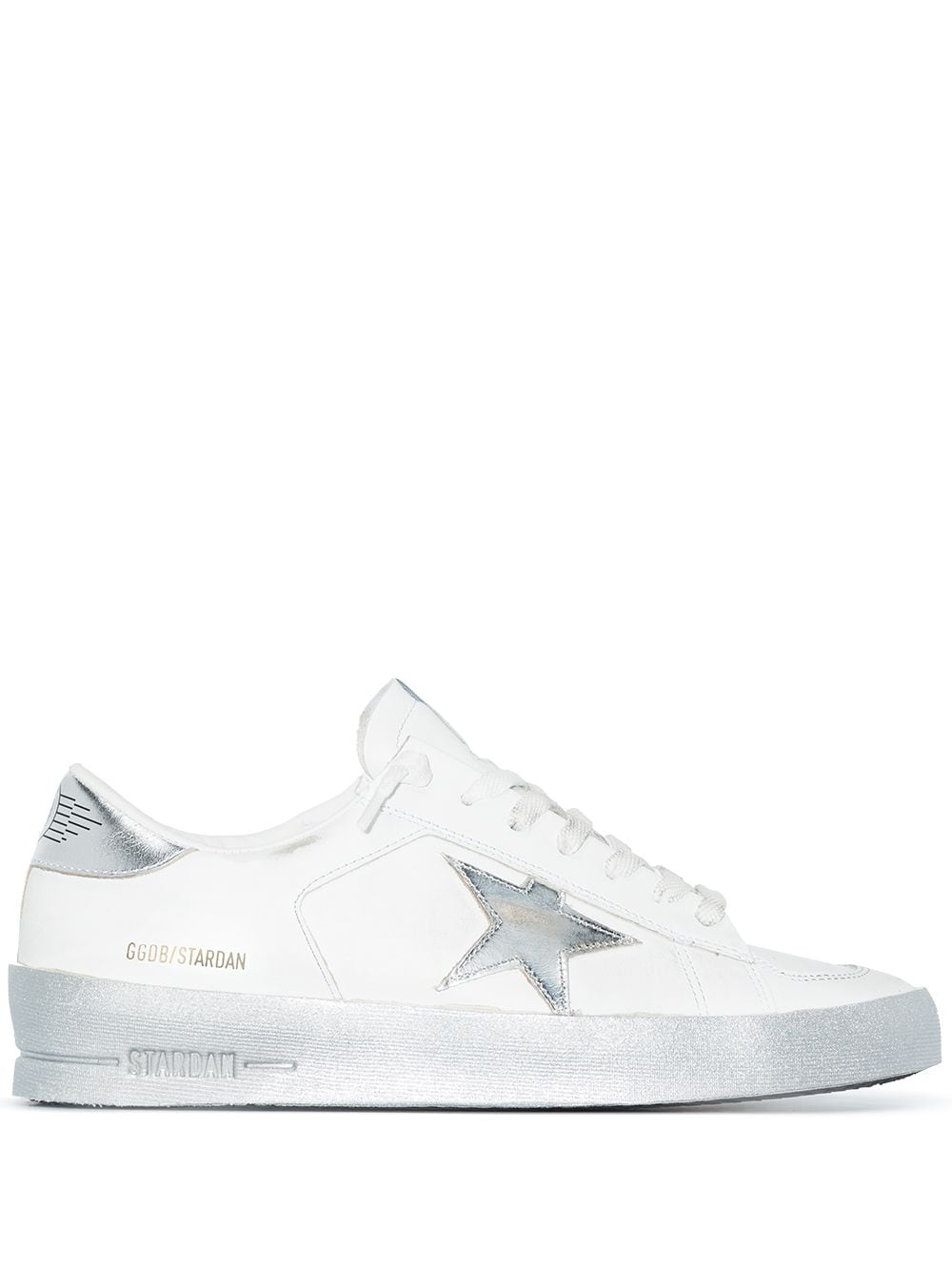 Golden Goose Stardan Leather Sneakers Silver