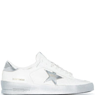 Golden Goose Stardan Leather Sneakers Silver