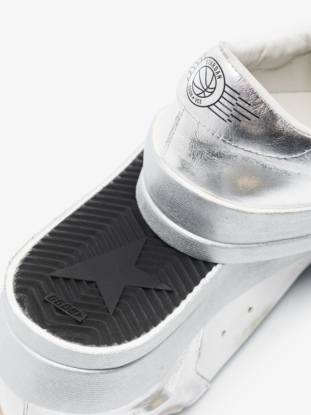 Golden Goose Stardan Leather Sneakers Silver