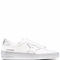 Golden Goose Stardan Leather Sneakers Silver
