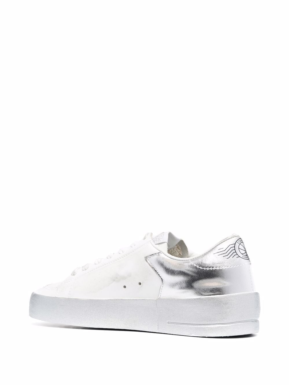 Golden Goose Stardan Leather Sneakers Silver