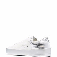 Golden Goose Stardan Leather Sneakers Silver