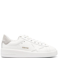 Golden Goose Purestar Leather Sneakers Silver