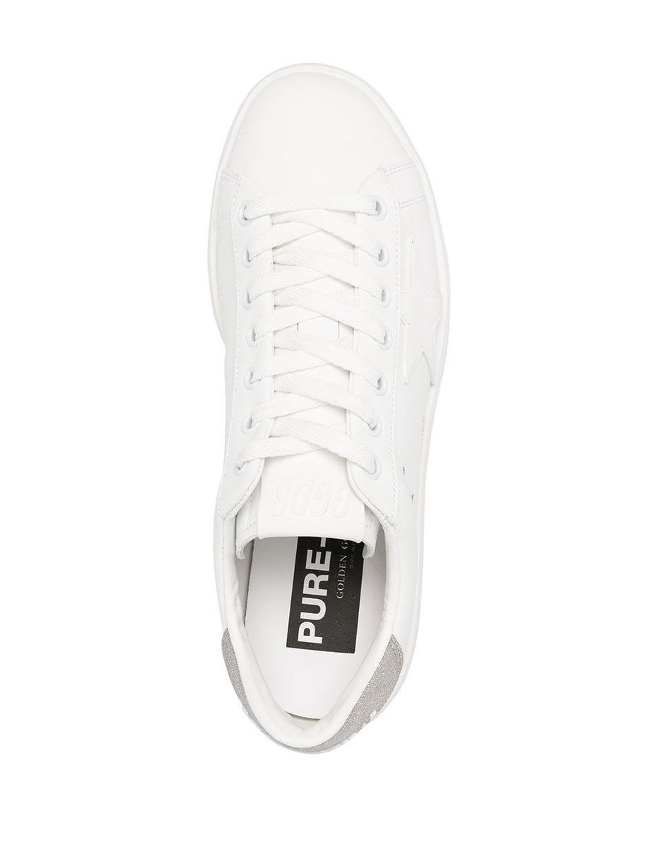 Golden Goose Purestar Leather Sneakers Silver