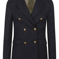Golden Goose Wool Double-breasted Blazer Jacket Blue